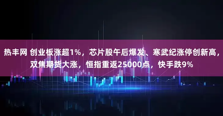 热丰网 创业板涨超1%，芯片股午后爆发、寒武纪涨停创新高，双焦期货大涨，恒指重返25000点，快手跌9%