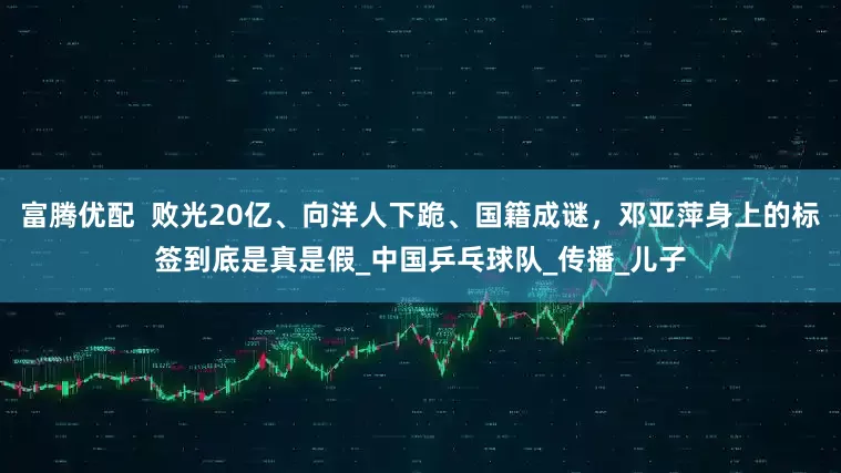 富腾优配  败光20亿、向洋人下跪、国籍成谜，邓亚萍身上的标签到底是真是假_中国乒乓球队_传播_儿子